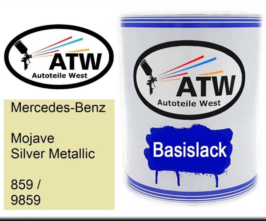 Mercedes-Benz, Mojave Silver Metallic, 859 / 9859: 1L Lackdose, von ATW Autoteile West.